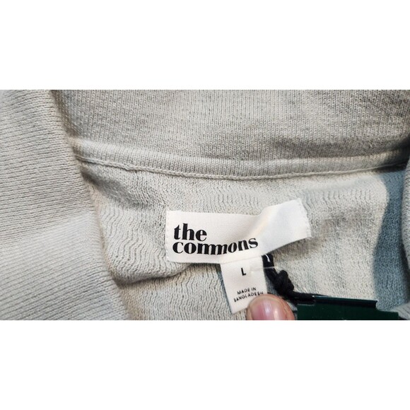 The Commons Men's Light Grey Large Ribbed Short Sleeve Button Down Shirt NWT - Picture 3 of 9